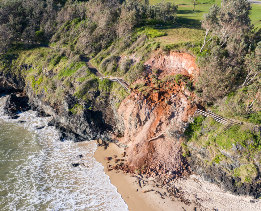 Aerial image of a landslide