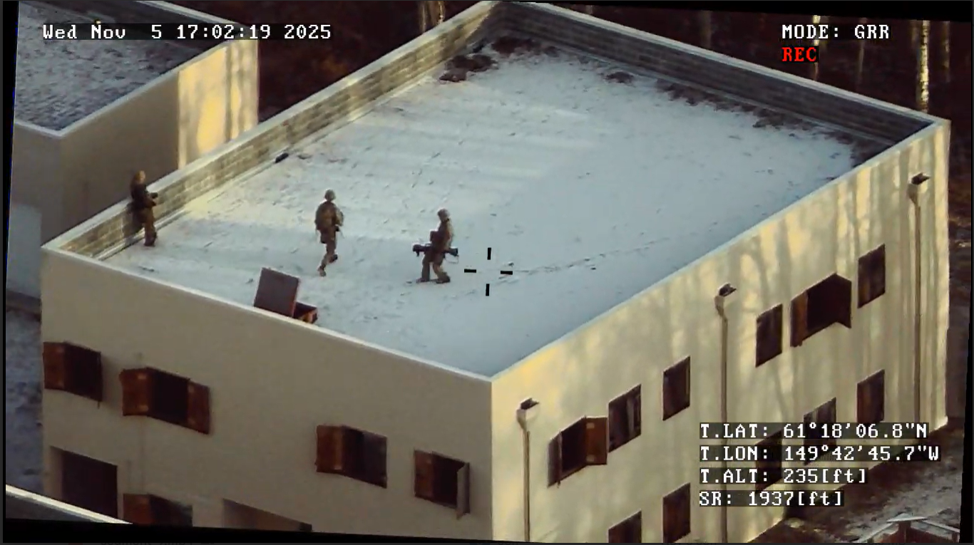 Aerial EO view of buildings captured by the E455 during the Alaska exercise