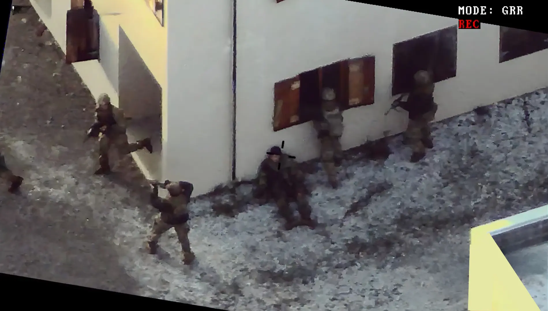 Aerial view of soldiers — SAR operations